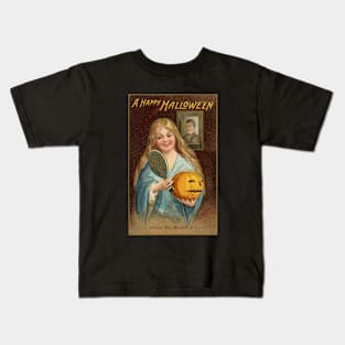 Haunted Girl Wants to Give Jack'o'Lantern a Hair Transplant Kids T-Shirt